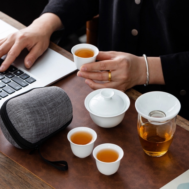 Gongfu Tea Set - 휴대용 중국 쿵푸 차 세트, 세라믹