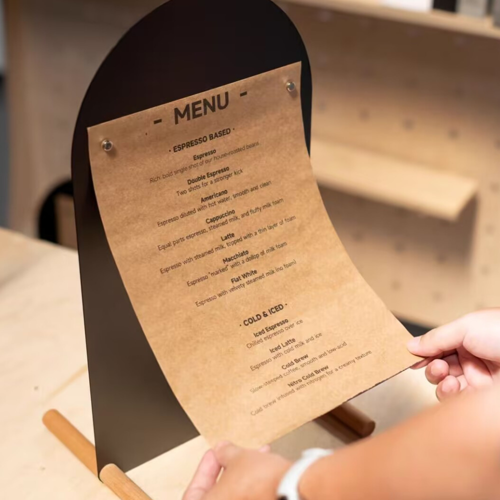 Coffee Tea Menu - 1PCS A4 금속 손으로 그린 ​​메뉴