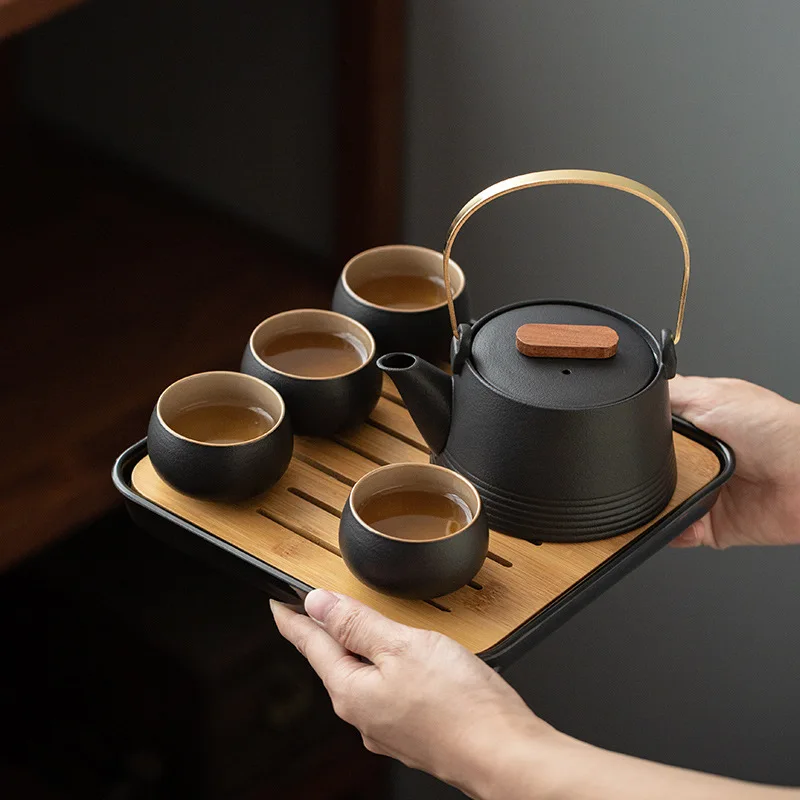 Gongfu Tea Set - 고품질 중국 차 세트, 휴대용 블랙