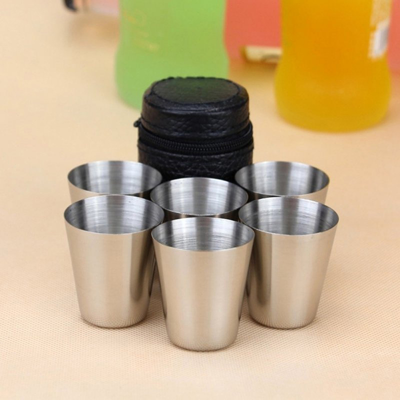 Coffee Tea Sugar Canister Set - 4/6Pcs 스테인레스 스틸 컵 미니 샷