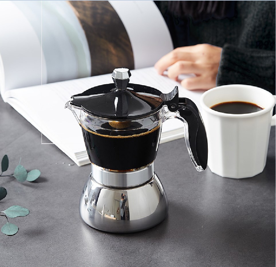 Moka Pot Stove - 모카 인덕션 스토브탑 에스프레소 메이커 투명