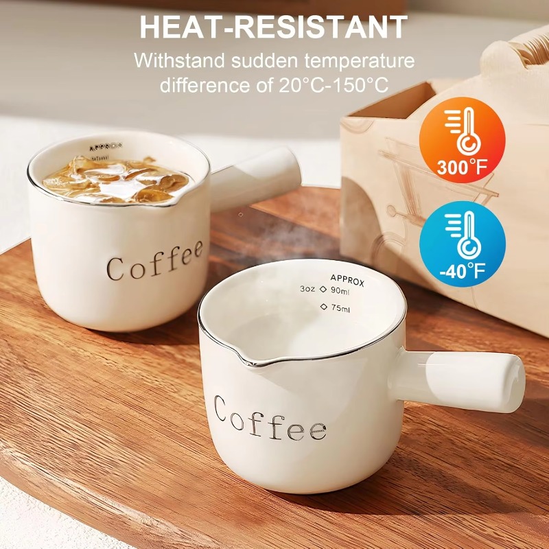 Coffee Tea Milk - 손잡이가 있는 미니 세라믹 커피 컵