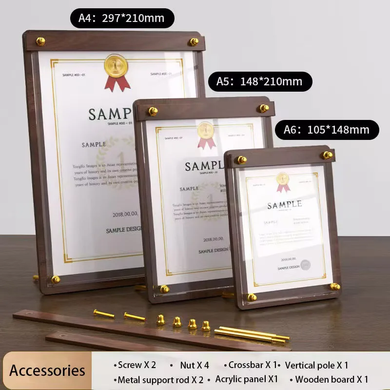 Coffee Tea Menu - 맞춤형 A4 A5 나무결 아크릴 광고
