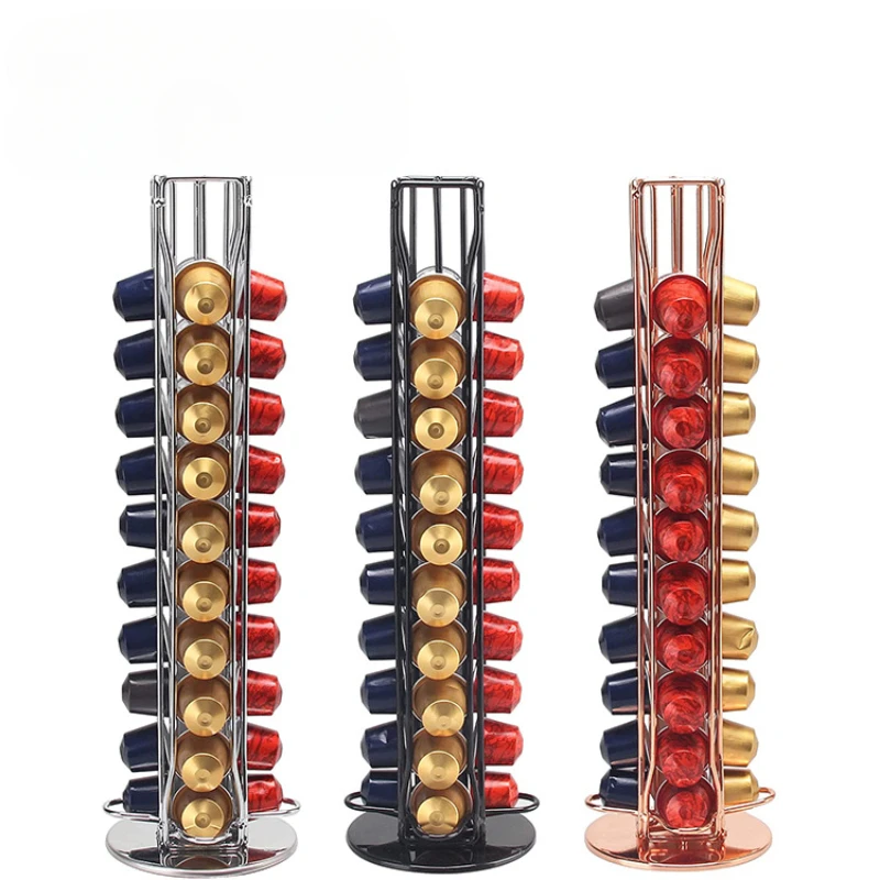 Coffee Capsule Holder - 네스프레소 커피 포드 거치대 회전 랙,
