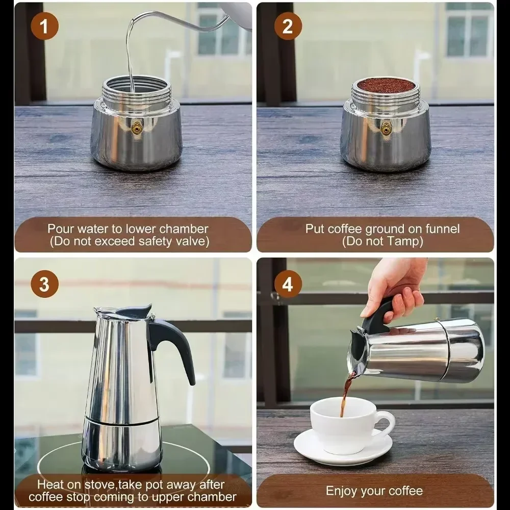 커피 메이커 모카 포트 50ml-600ml 스테인레스  - Moka Pot Stove 리뷰 및 가격