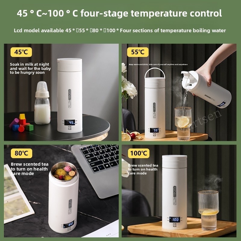500ML 전기 주전자 휴대용 차 커피 주전자 여행용  - Coffee Tea Menu 리뷰 및 가격