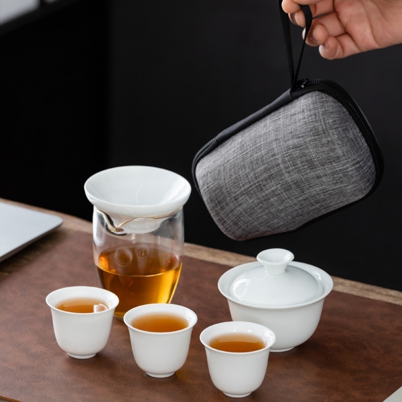 휴대용 중국 쿵푸 차 세트, 세라믹 찻주전자 세트, 여 - Gongfu Tea Set 리뷰 및 가격