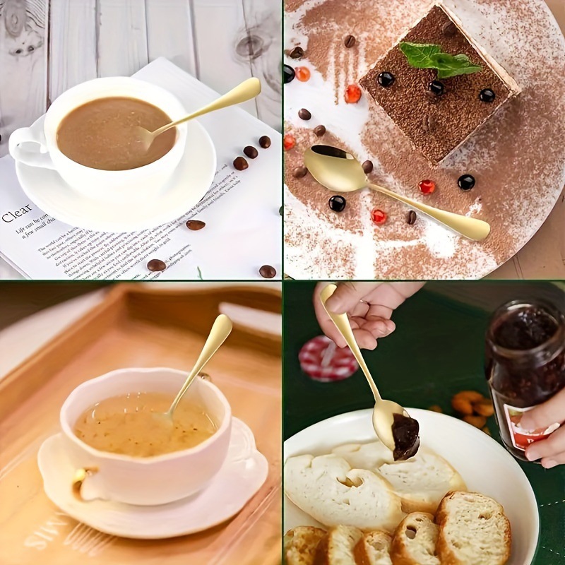 6/10/20Pcs 스테인레스 스틸 작은 금색 숟가락  - Coffee Tea Sugar Canister Set 리뷰 및 가격