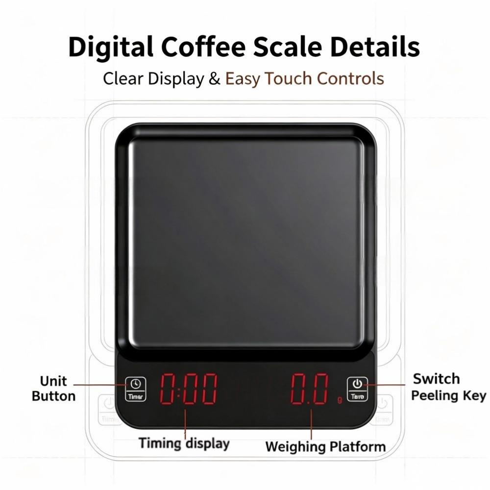 3kg/0.1g 고정밀 디지털 커피 저울, LED 휴대 - Coffee & Tea Ken'S House 리뷰 및 가격