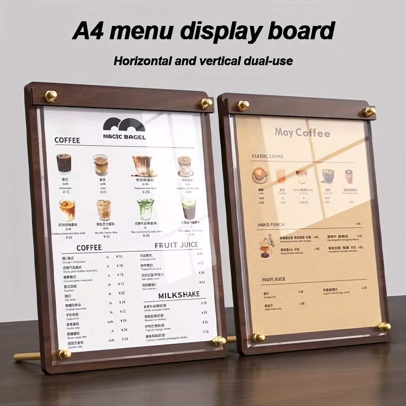 1Pc 단단한 나무 데스크탑 클립 커버 A4 테이블 메 - Coffee Tea Menu 리뷰 및 가격