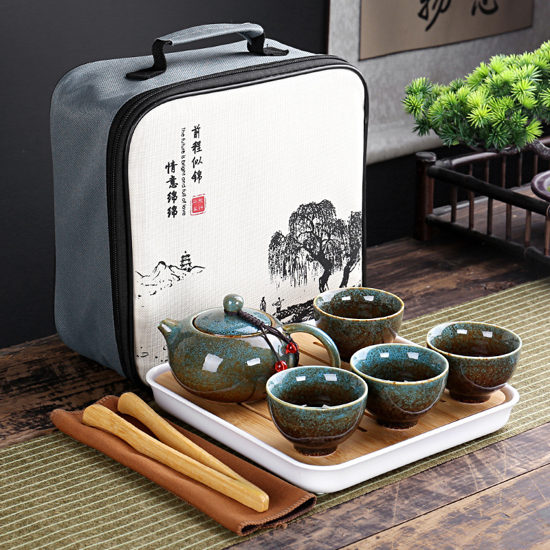여행 가방 4 컵 중국어 쿵푸 차 세트 여행 세트 세라 - Gongfu Tea Set 리뷰 및 가격