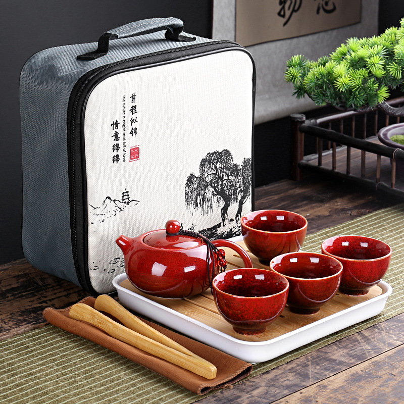여행 가방 4 컵 중국어 쿵푸 차 세트 여행 세트 세라 - Gongfu Tea Set 리뷰 및 가격