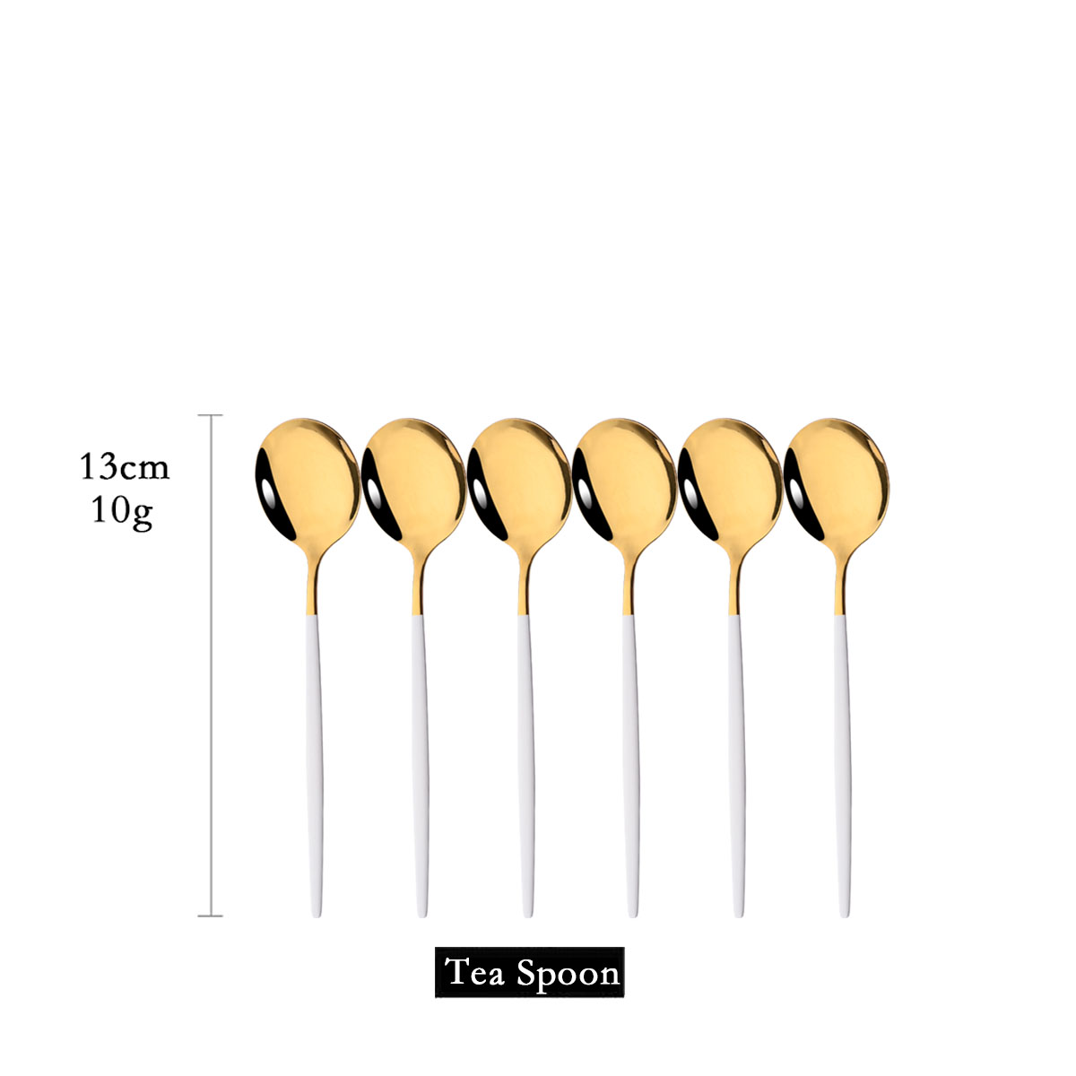 6Pcs 거울 화이트 골드 차 스푼 디저트 아이스크림  - Coffee Tea Sugar Canister Set 리뷰 및 가격