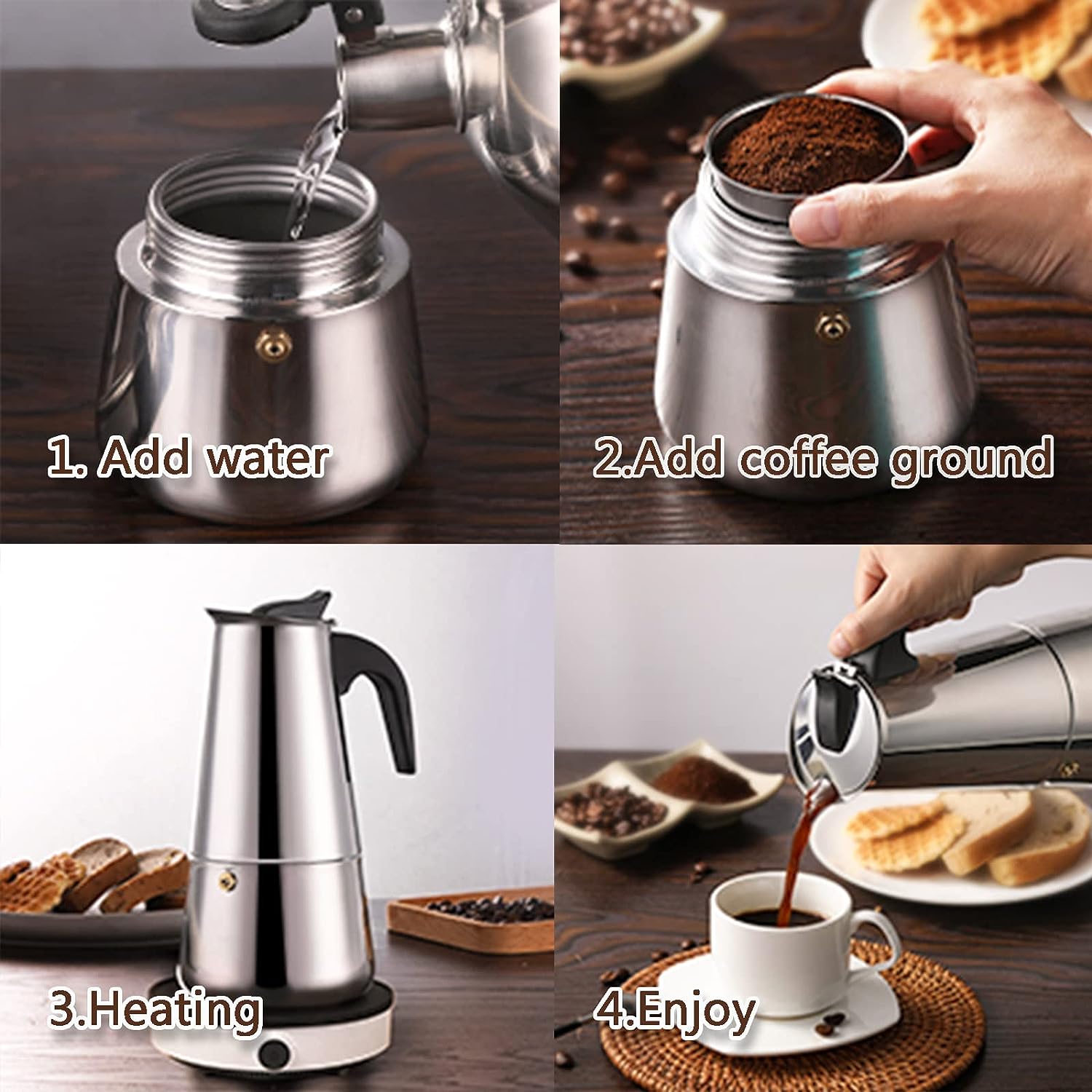모카 포트 카페 머신, 에스프레소 컵 커피 메이커, 라 - Moka Pot Stove 리뷰 및 가격