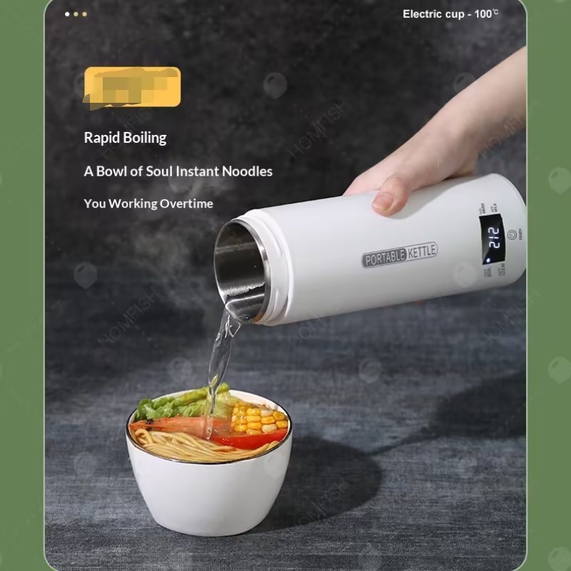 450ML 전기 주전자 휴대용 차 커피 주전자 여행용  - Coffee Tea Menu 리뷰 및 가격