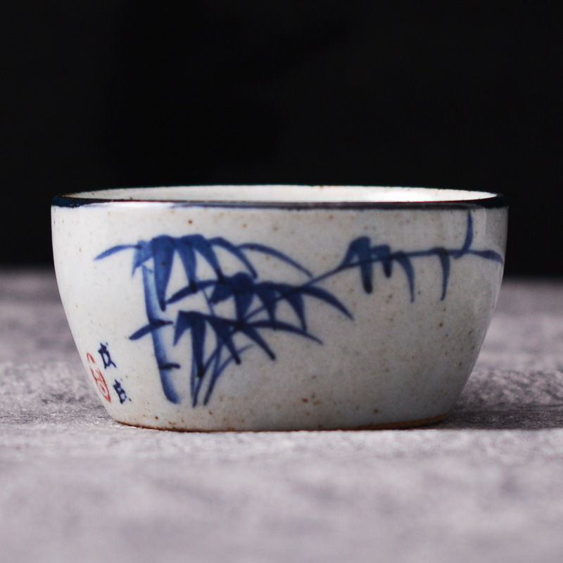 손으로 그린 ​​파란색 및 흰색 거친 도자기 찻잔 세트 - Gongfu Tea Set 리뷰 및 가격