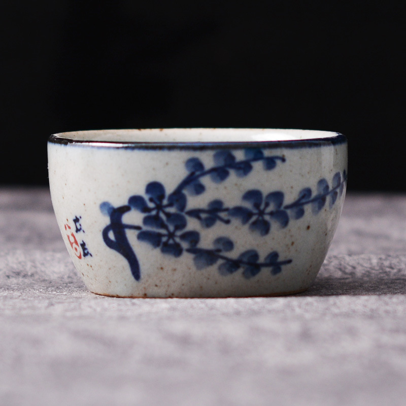 손으로 그린 ​​파란색 및 흰색 거친 도자기 찻잔 세트 - Gongfu Tea Set 리뷰 및 가격