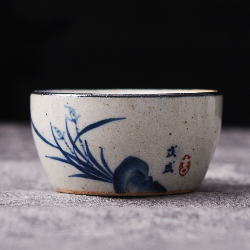 손으로 그린 ​​파란색 및 흰색 거친 도자기 찻잔 세트 - Gongfu Tea Set 리뷰 및 가격