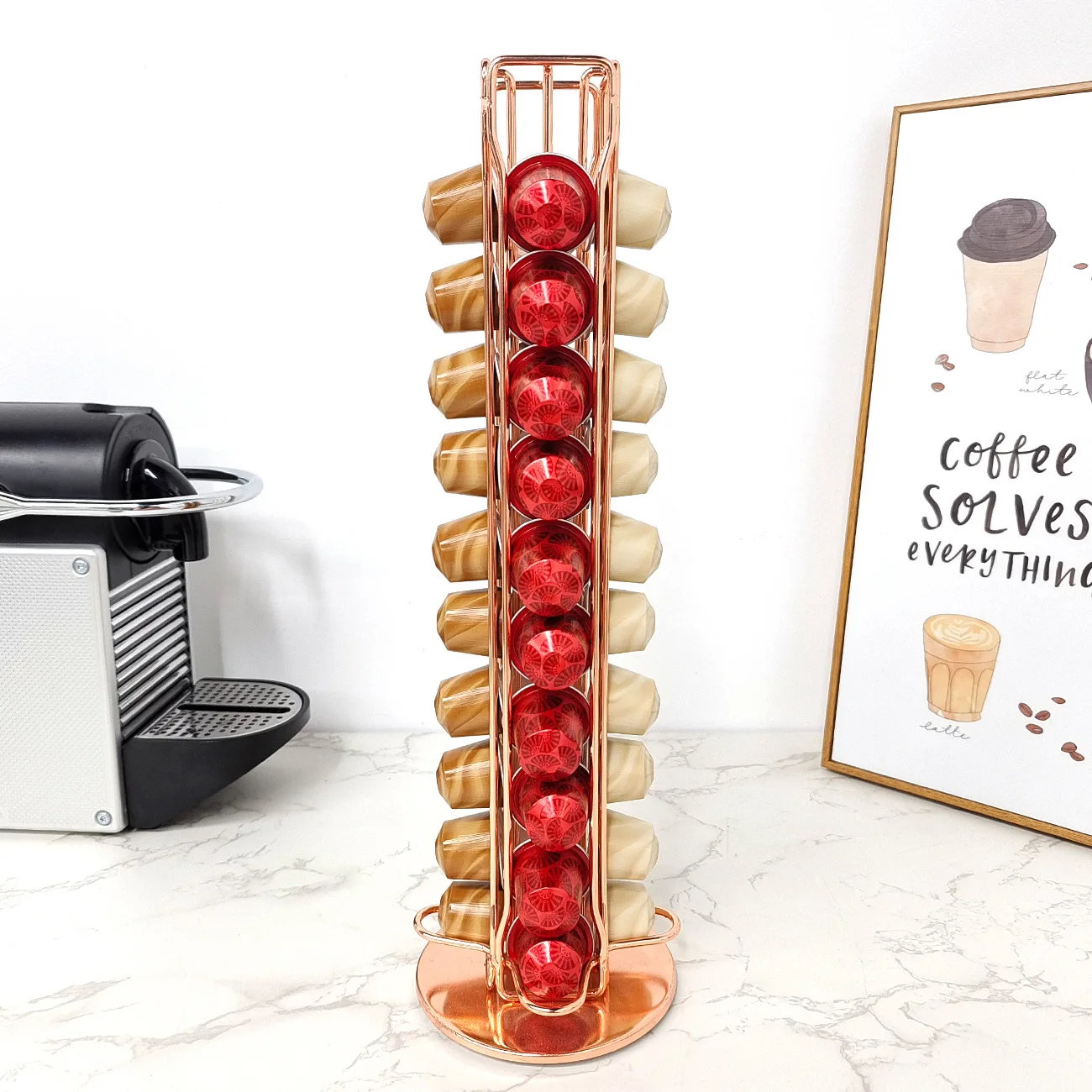 네스프레소 커피 포드 거치대 회전 랙, 커피 캡슐 스탠 - Coffee Capsule Holder 리뷰 및 가격