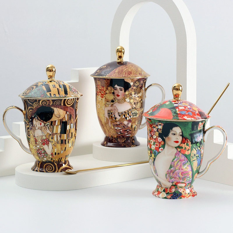 유럽풍 세라믹 머그컵 (뚜껑, 스푼 포함) 대용량 손잡 - Coffee Tea Chocolate 리뷰 및 가격