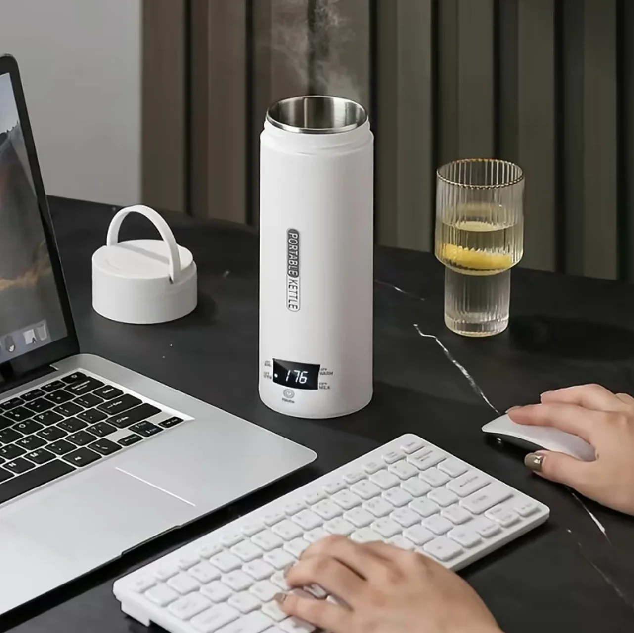 450ML 전기 주전자 휴대용 차 커피 주전자 여행용  - Coffee Tea Menu 리뷰 및 가격
