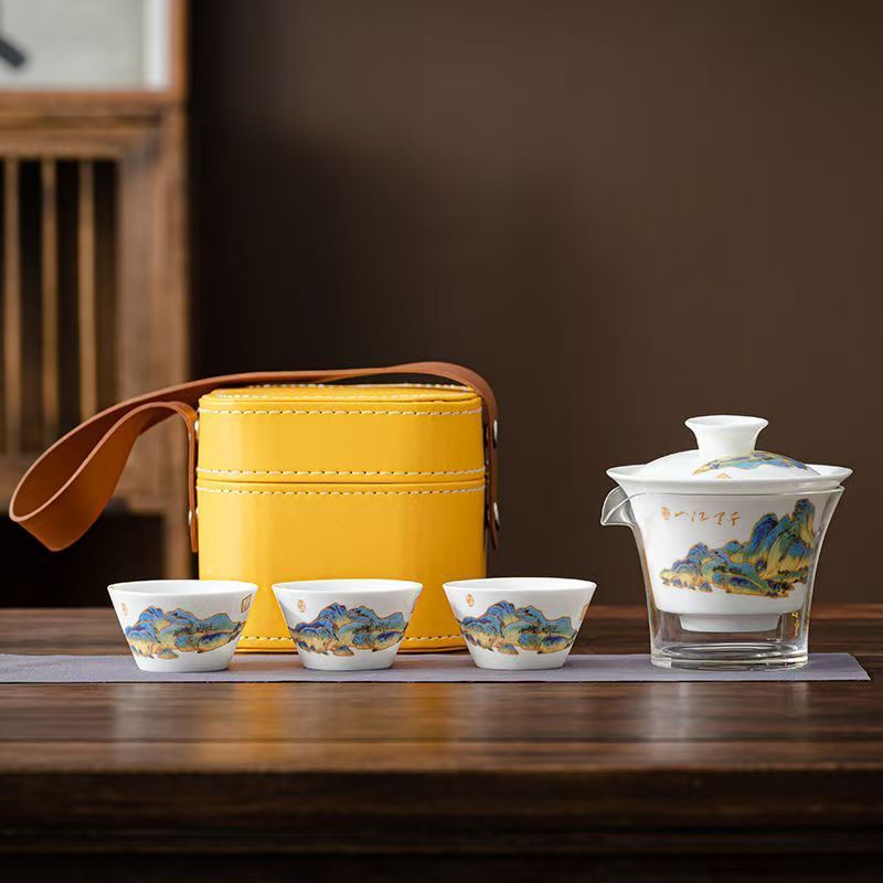 여행용 제이드 화이트 도자기 차 세트, 공푸 차 도구  - Gongfu Tea Set 리뷰 및 가격