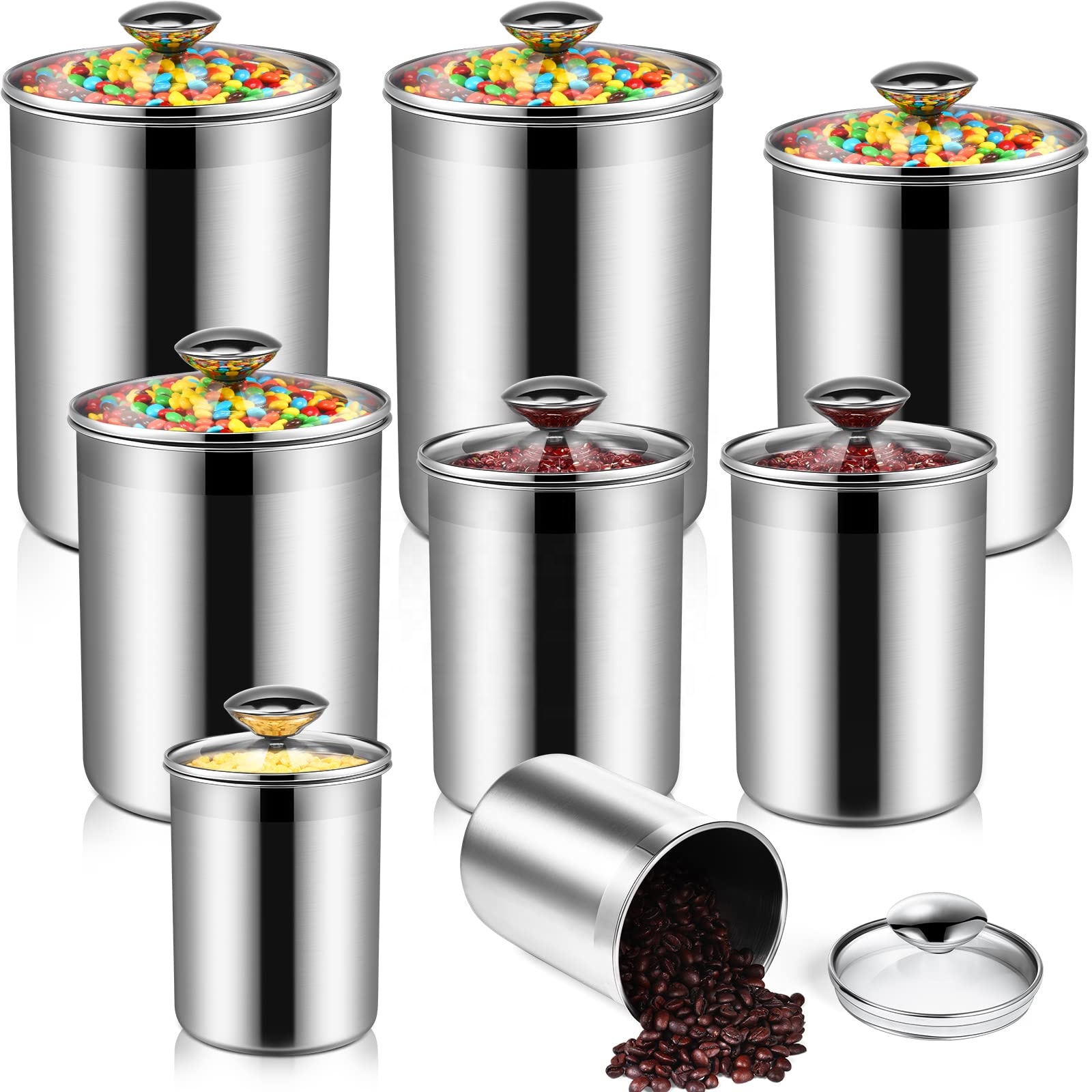 식품 보관 용기 차 커피 설탕 밀가루 밀폐형 주방 스테 - Coffee Tea Sugar Canister Set 리뷰 및 가격