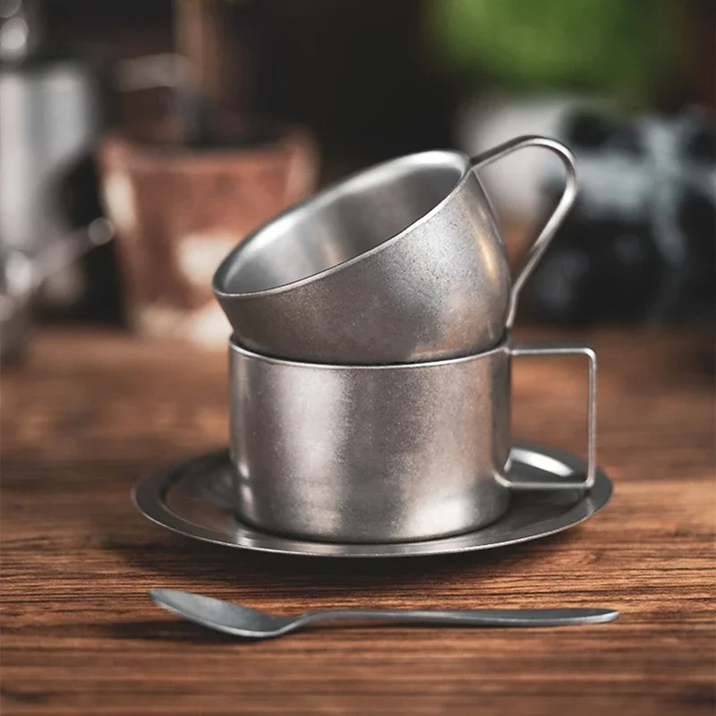 레트로 시리즈 커피 컵 세트 더블 벽 304 스테인레스 - Coffee Tea Sugar Canister Set 리뷰 및 가격
